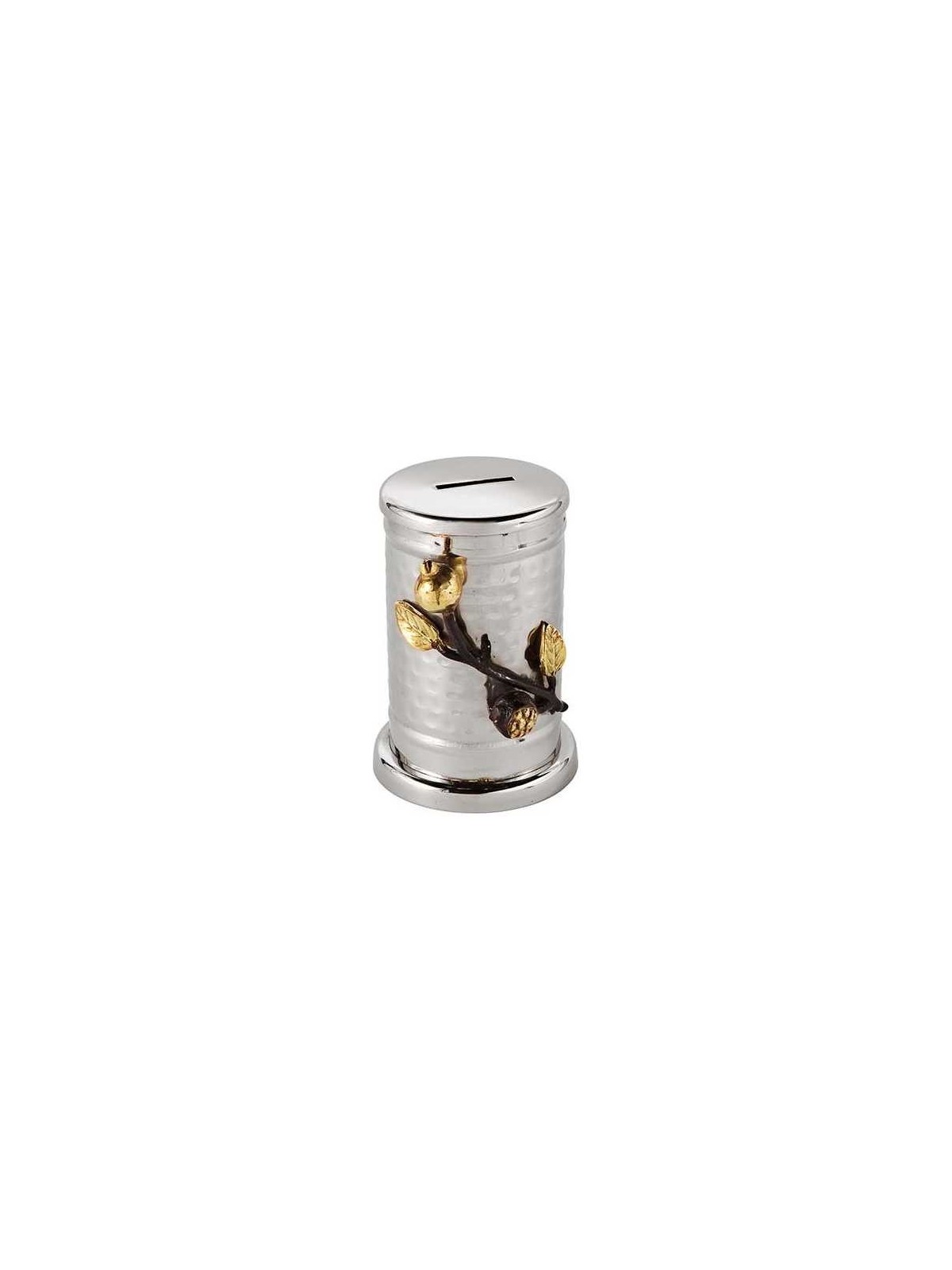 Golden Pomegranates Hammered Tzedakah Box By Yair  | Tzedakah Boxes |